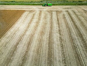 Tractor on soil 