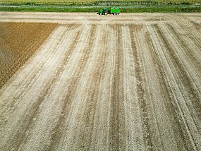 Tractor on soil 